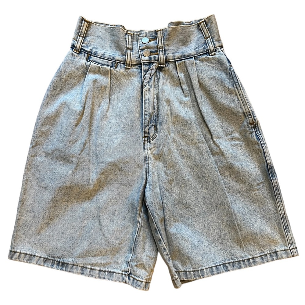 Vintage 80’s Jordache Acid Wash Jean High Waist Drop Yolk Mom Shorts